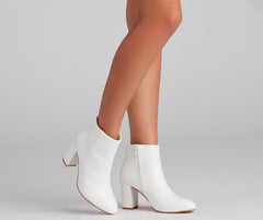 Style Goals Faux Leather Almond Toe Booties Newgew