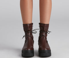 Stylish Command Lug Sole Combat Boots Newgew