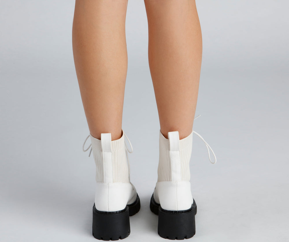 Trendy Status Knit Detail Boots Newgew