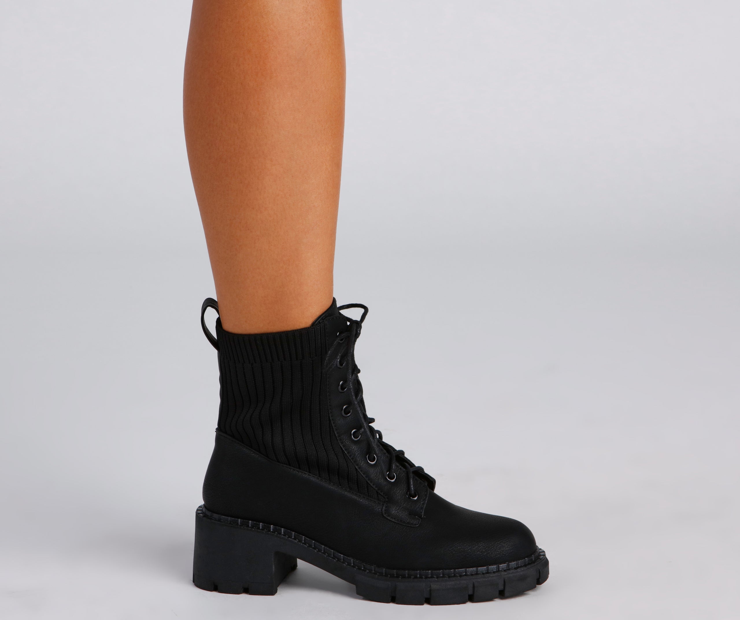 Trendy Status Knit Detail Boots Newgew