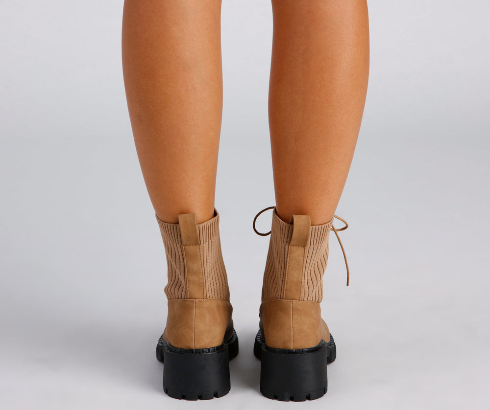 Trendy Status Knit Detail Boots Newgew