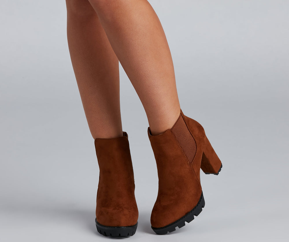 Elevated And Edgy Lug Sole Booties Newgew