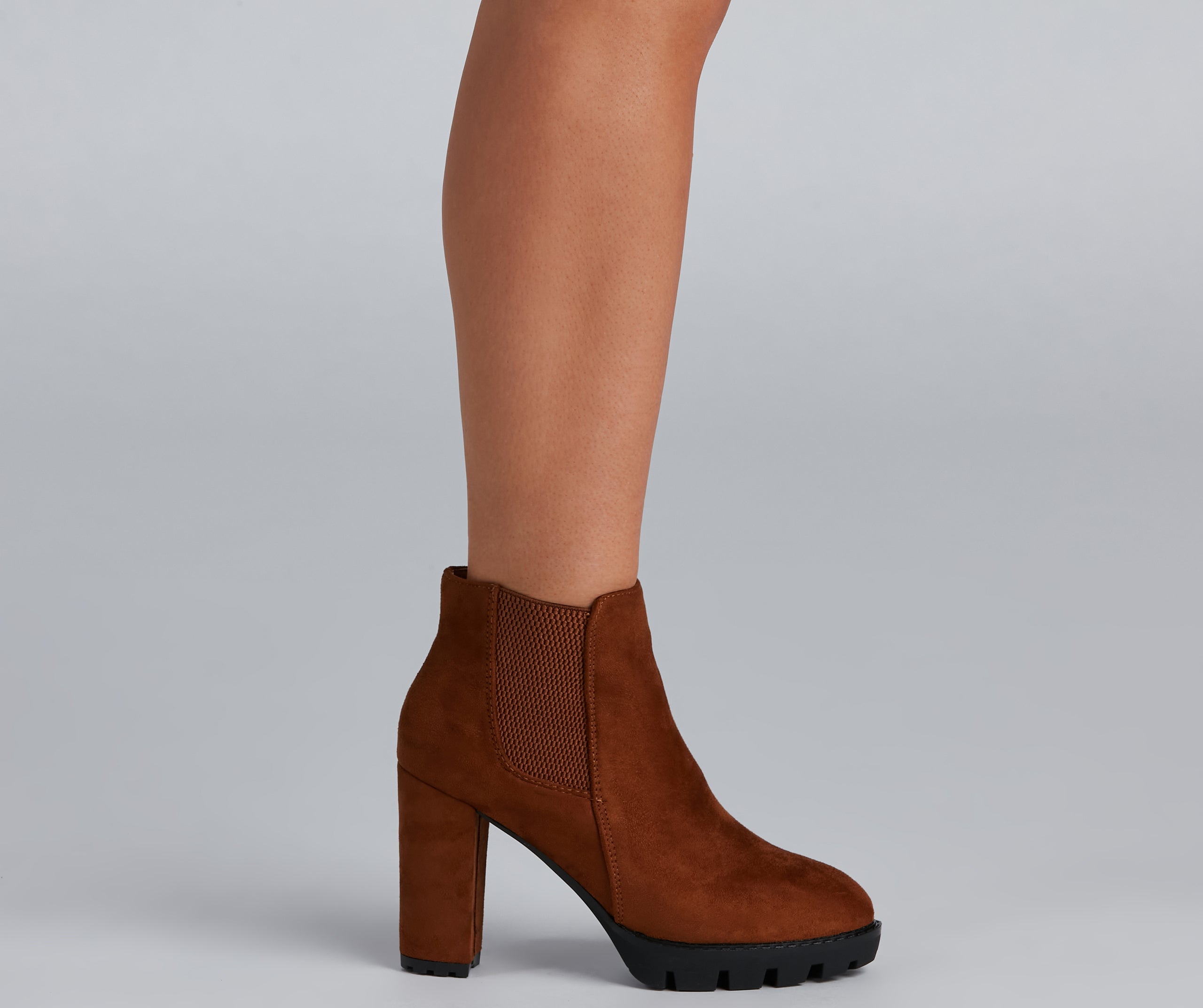 Elevated And Edgy Lug Sole Booties Newgew
