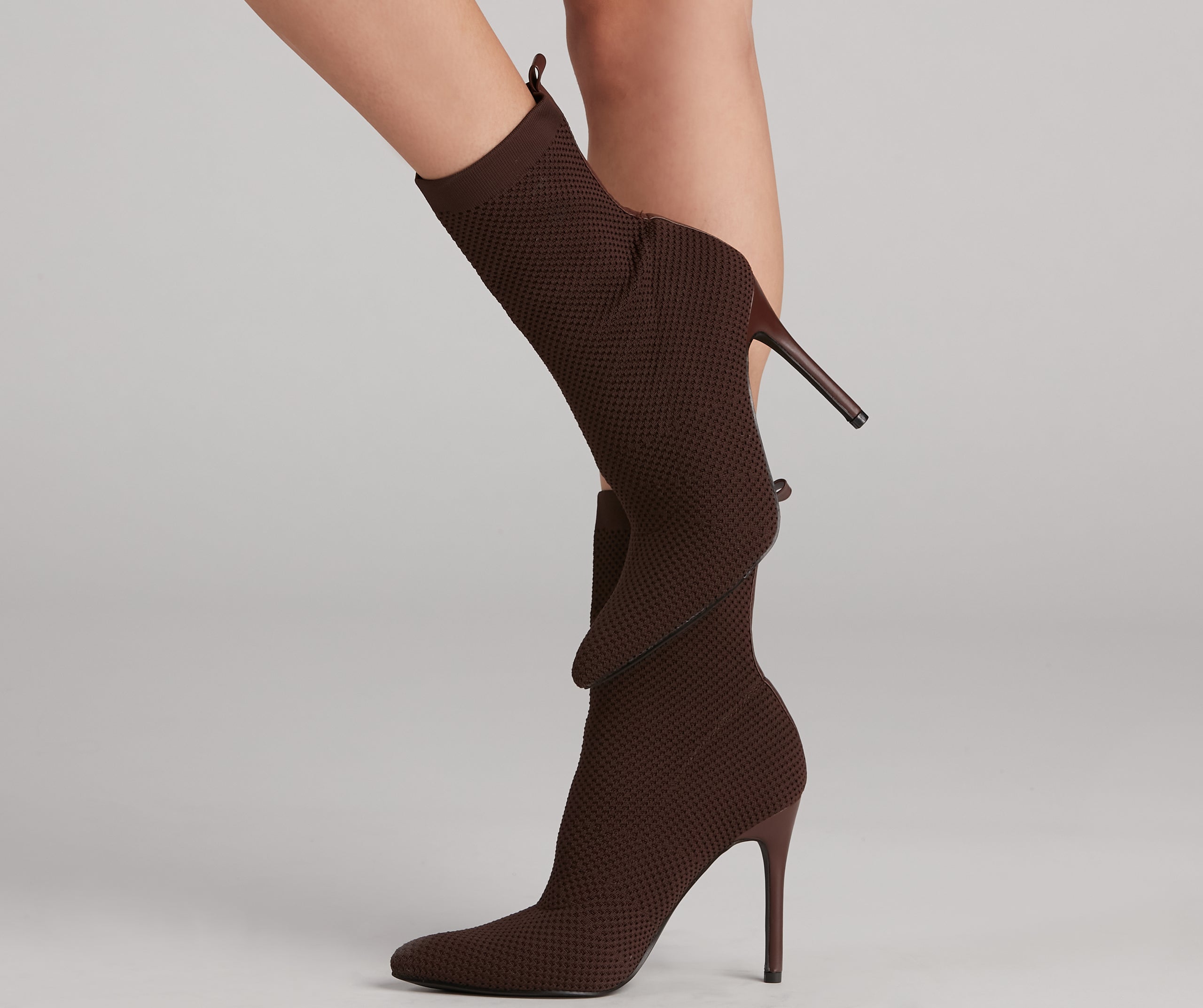 Major Strut Knit Stiletto Booties Newgew