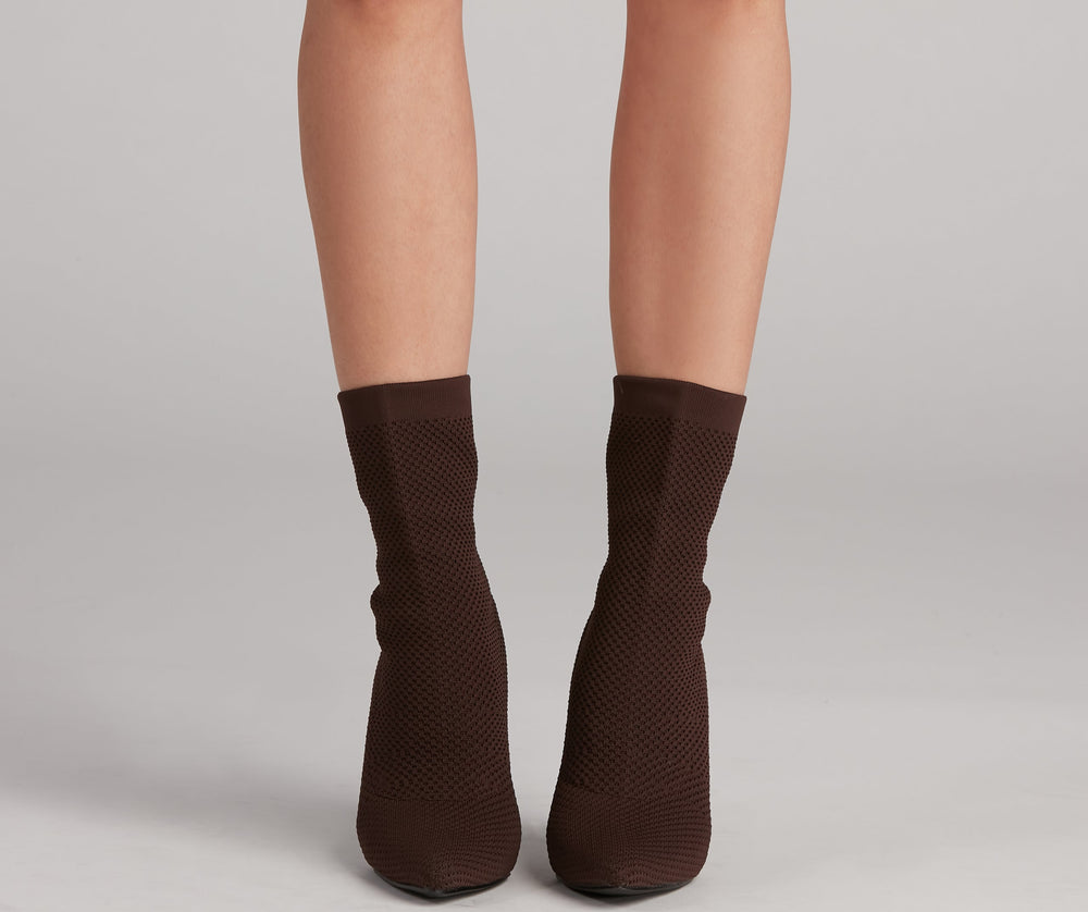 Major Strut Knit Stiletto Booties Newgew
