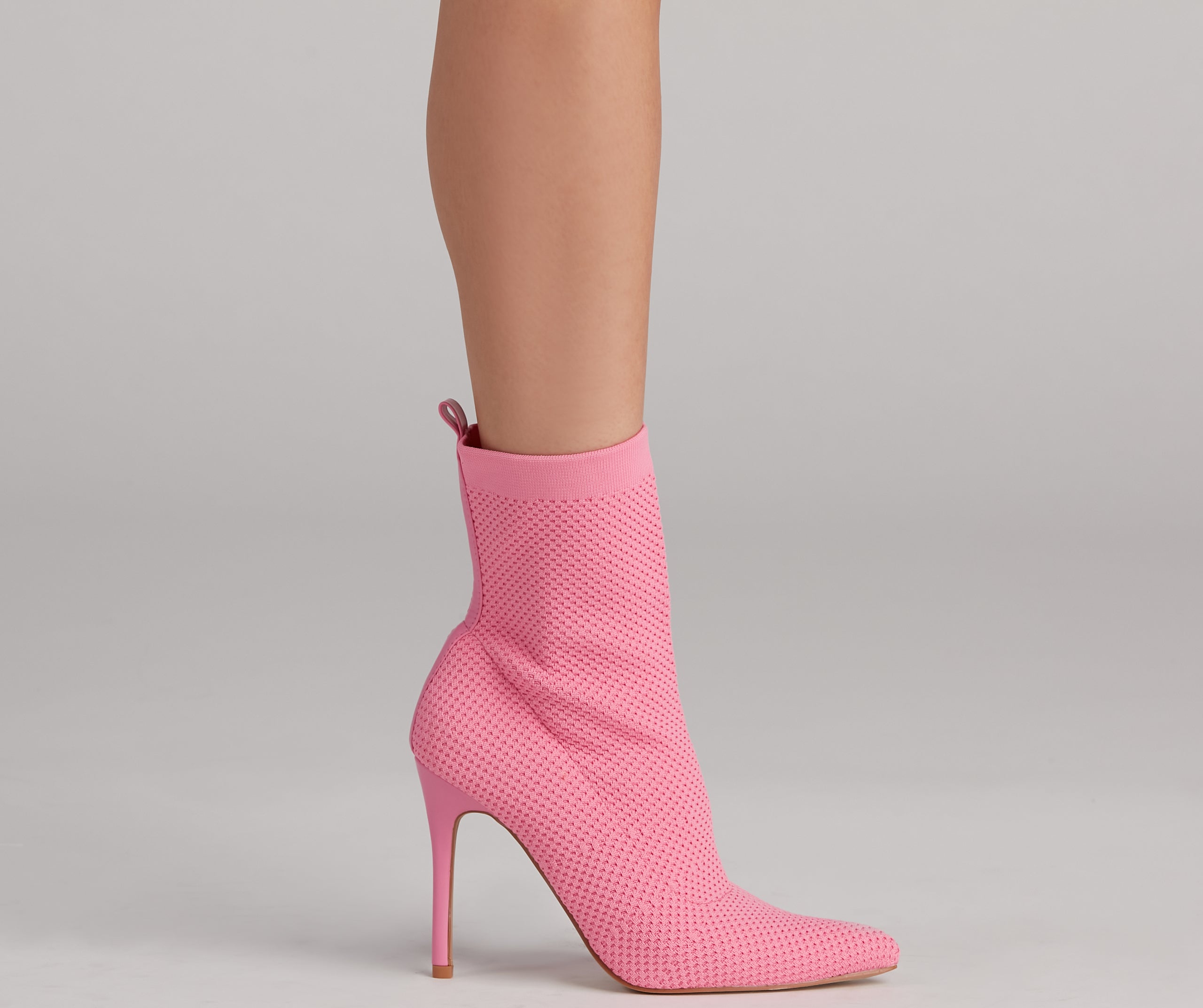 Major Strut Knit Stiletto Booties Newgew
