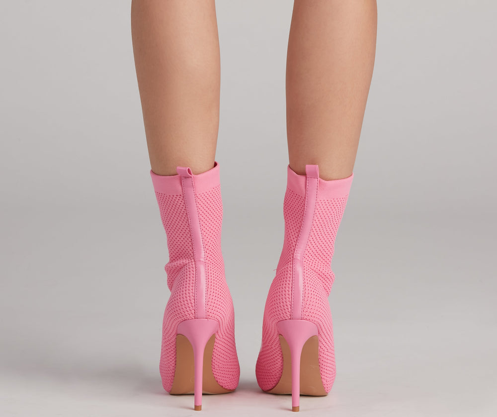 Major Strut Knit Stiletto Booties Newgew