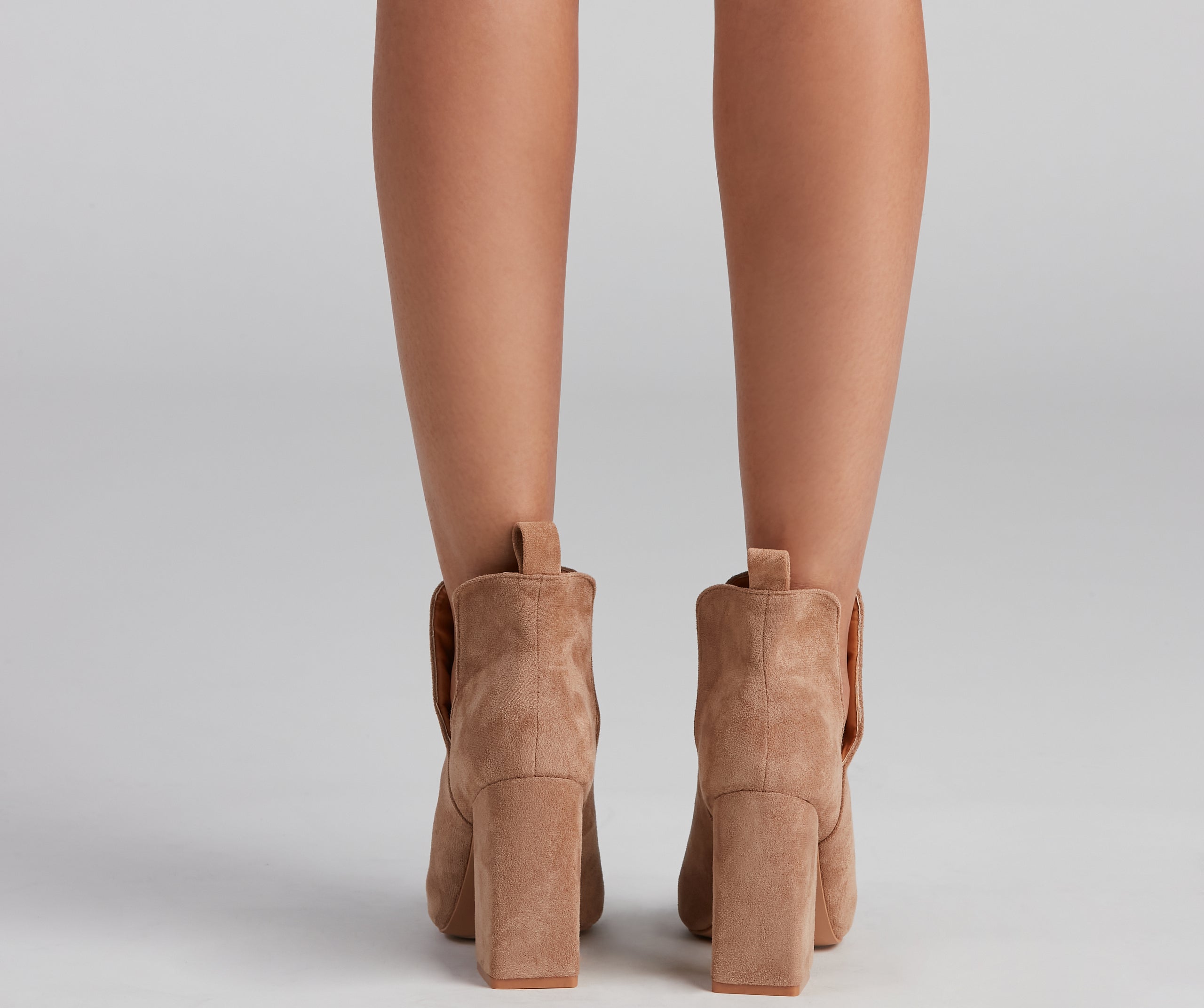 Brisk Steps Faux Suede Cutout Booties Newgew