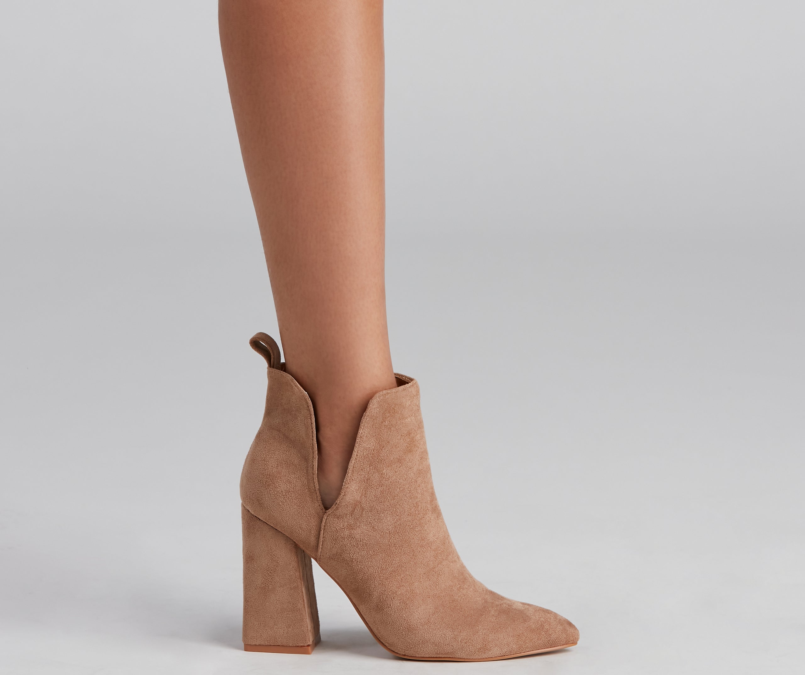 Brisk Steps Faux Suede Cutout Booties Newgew