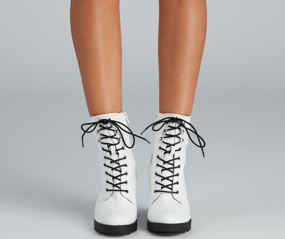 Wild Side Faux Leather Lug Boots Newgew