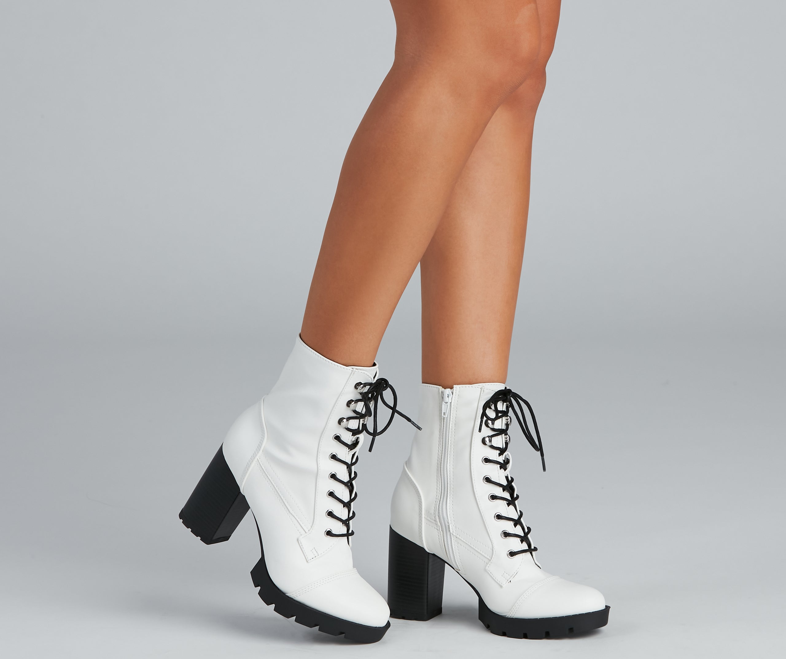 Wild Side Faux Leather Lug Boots Newgew