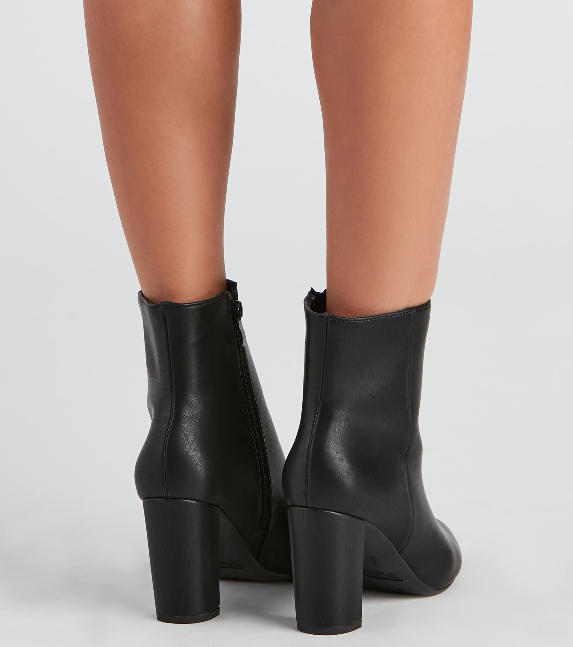 Back To Basics Faux Leather Ankle Booties Newgew
