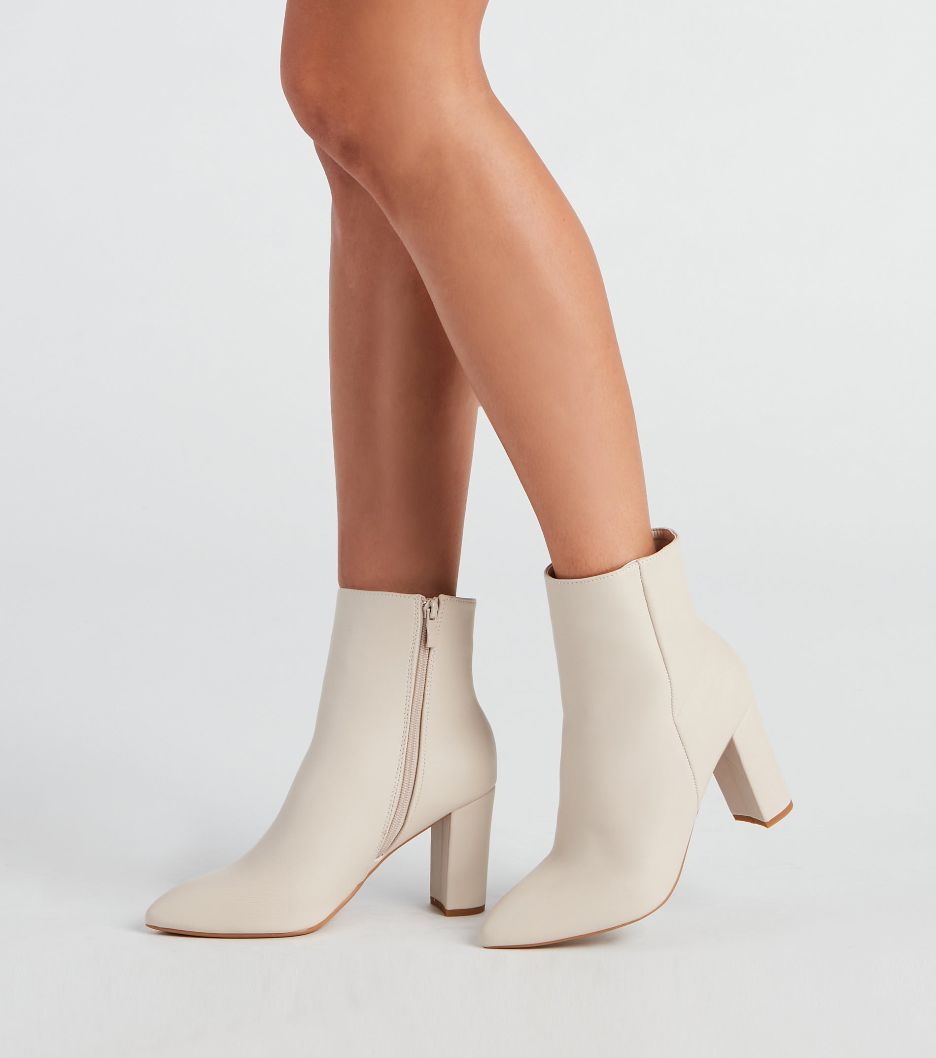 Back To Basics Faux Leather Ankle Booties Newgew