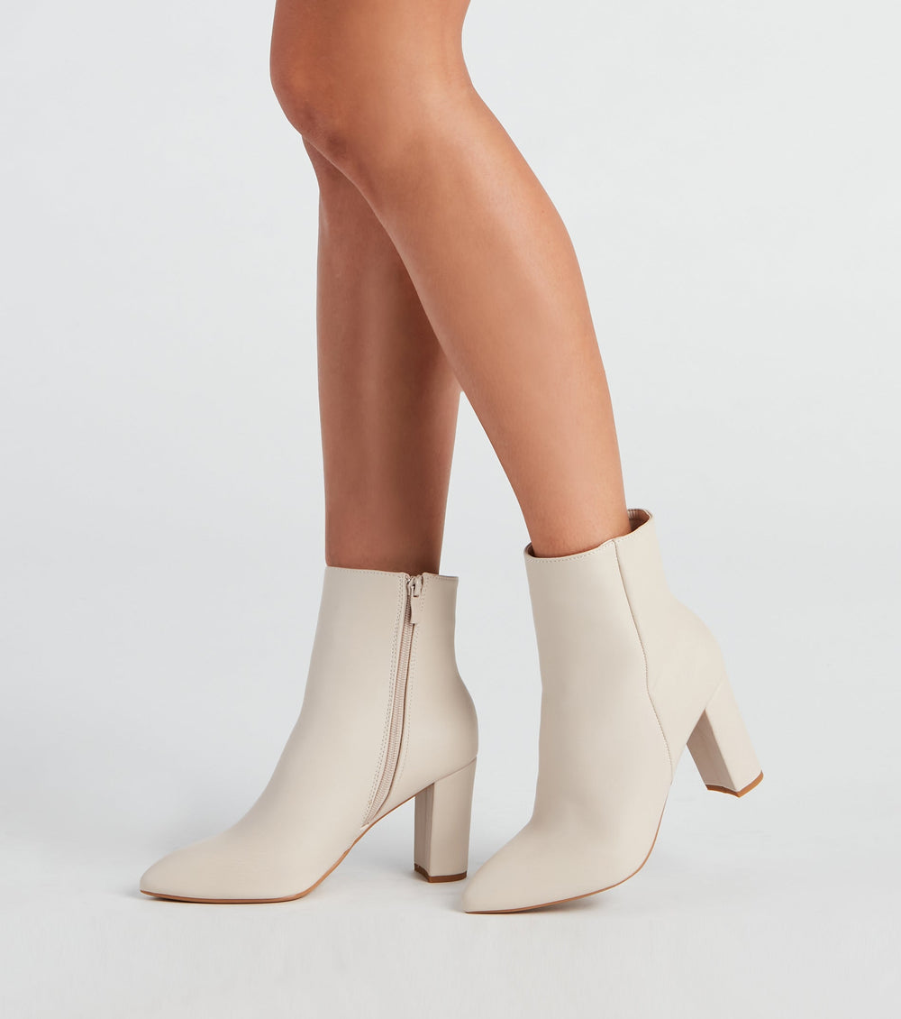 Back To Basics Faux Leather Ankle Booties Newgew
