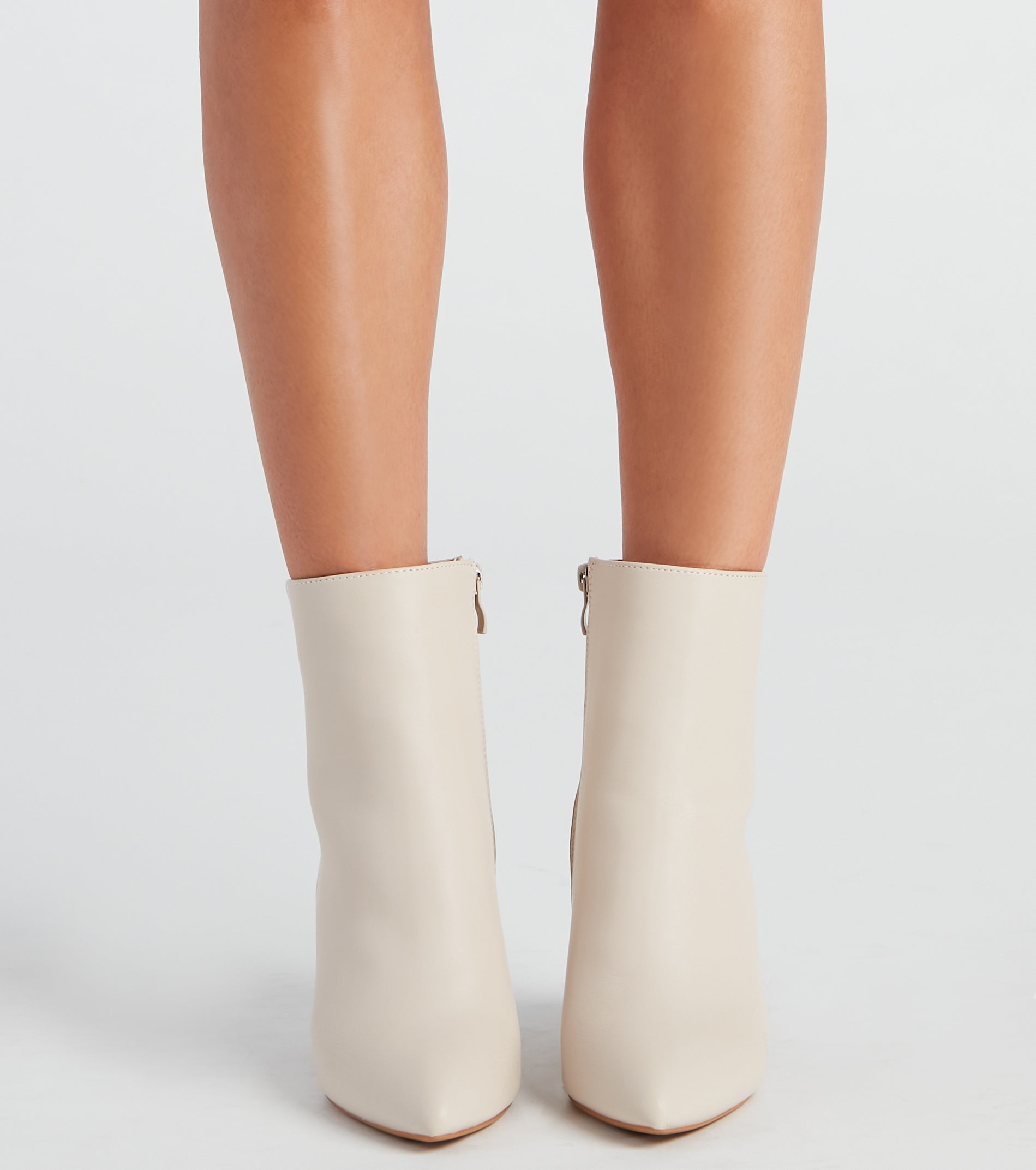 Back To Basics Faux Leather Ankle Booties Newgew