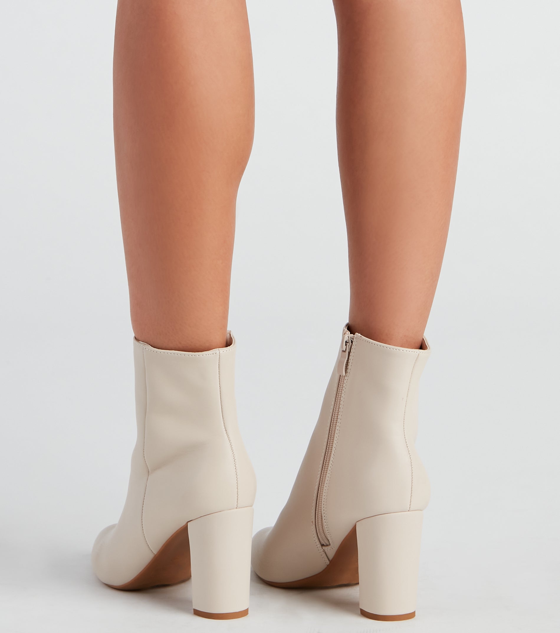 Back To Basics Faux Leather Ankle Booties Newgew