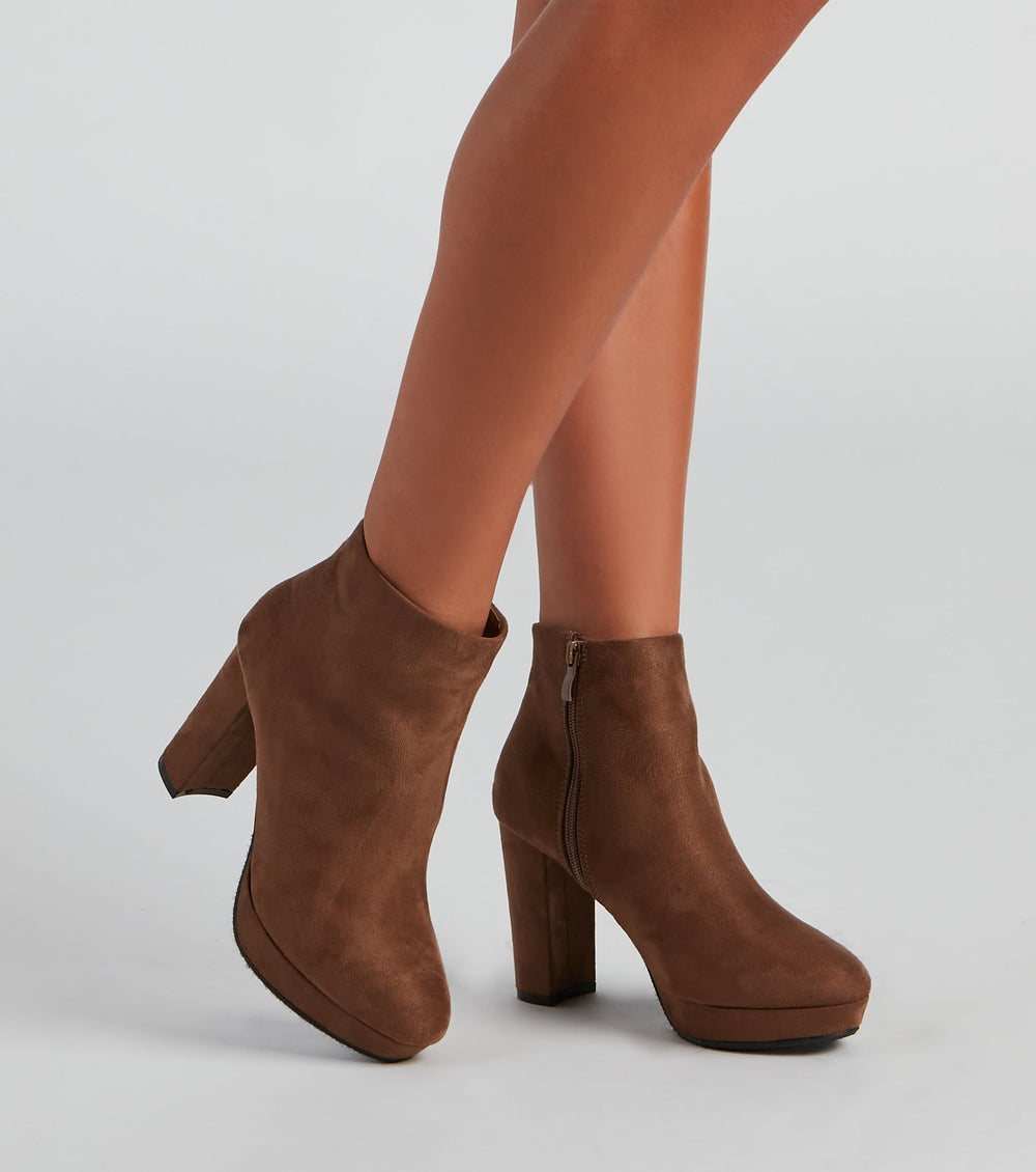 Lots To Love Block Heel Booties Newgew