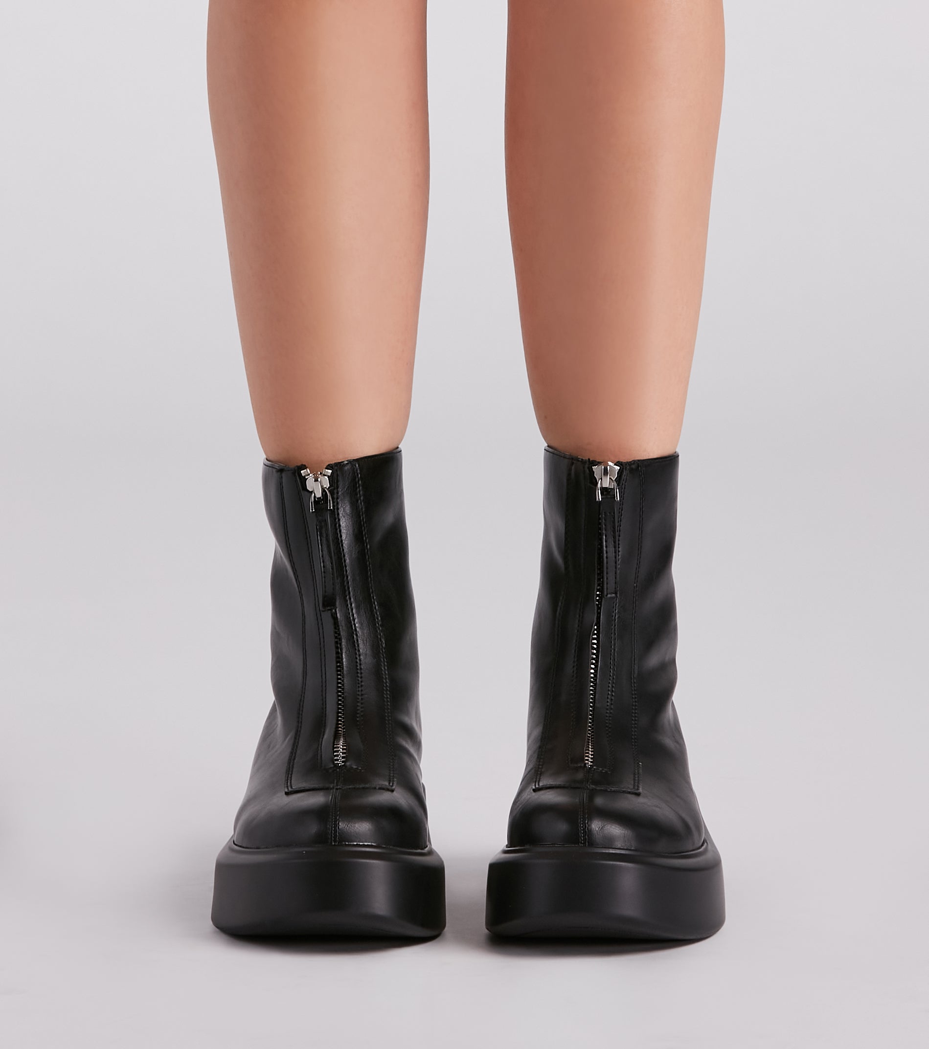 Add Some Edge Zip-Up Platform Booties Newgew