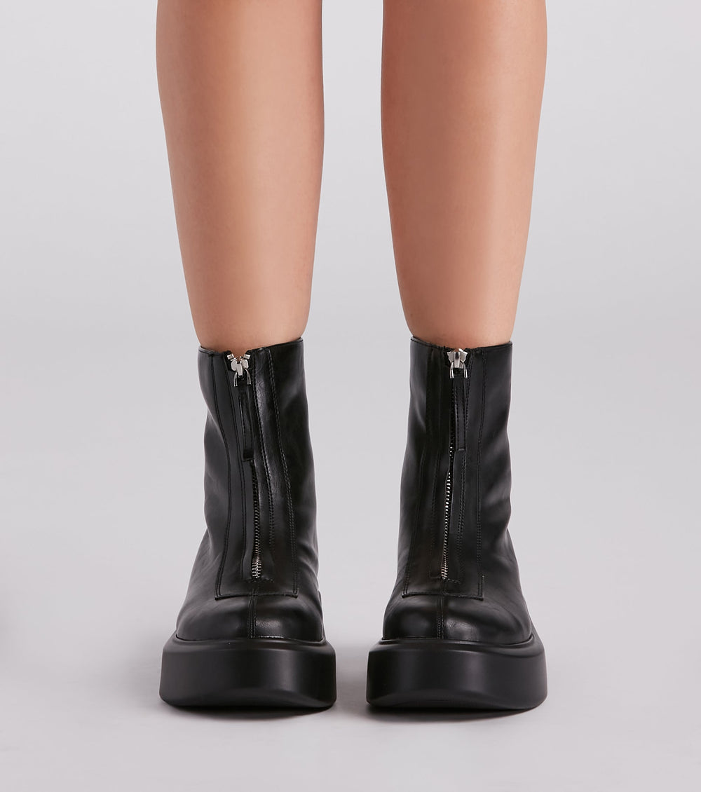 Add Some Edge Zip-Up Platform Booties Newgew