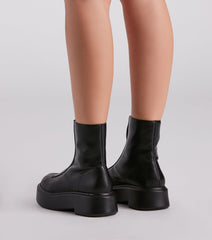 Add Some Edge Zip-Up Platform Booties Newgew