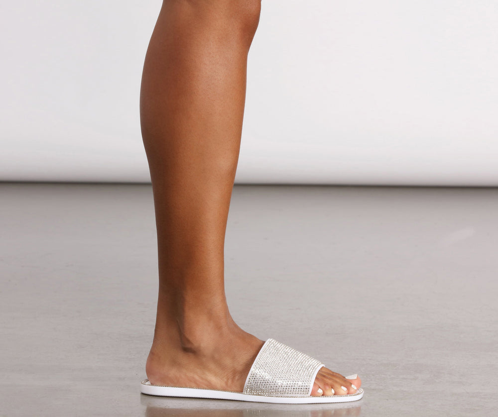 Summer Starts Now Rhinestone Jelly Slides Newgew