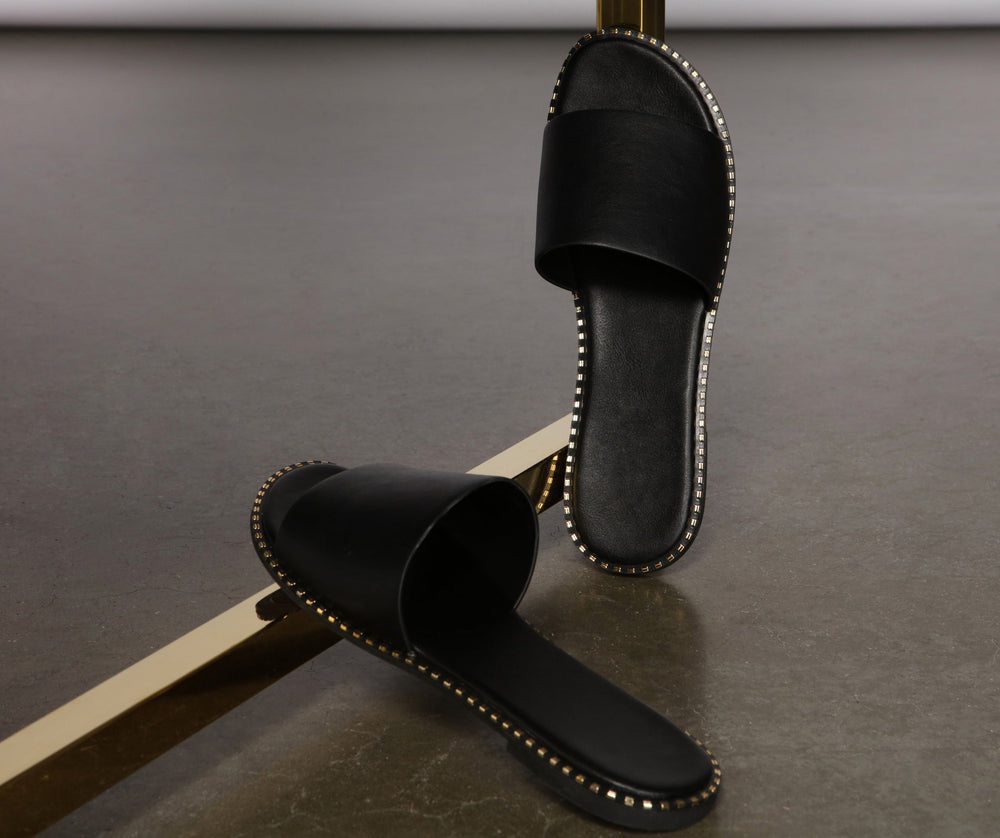 Studded Style Wide Band Sandals Newgew