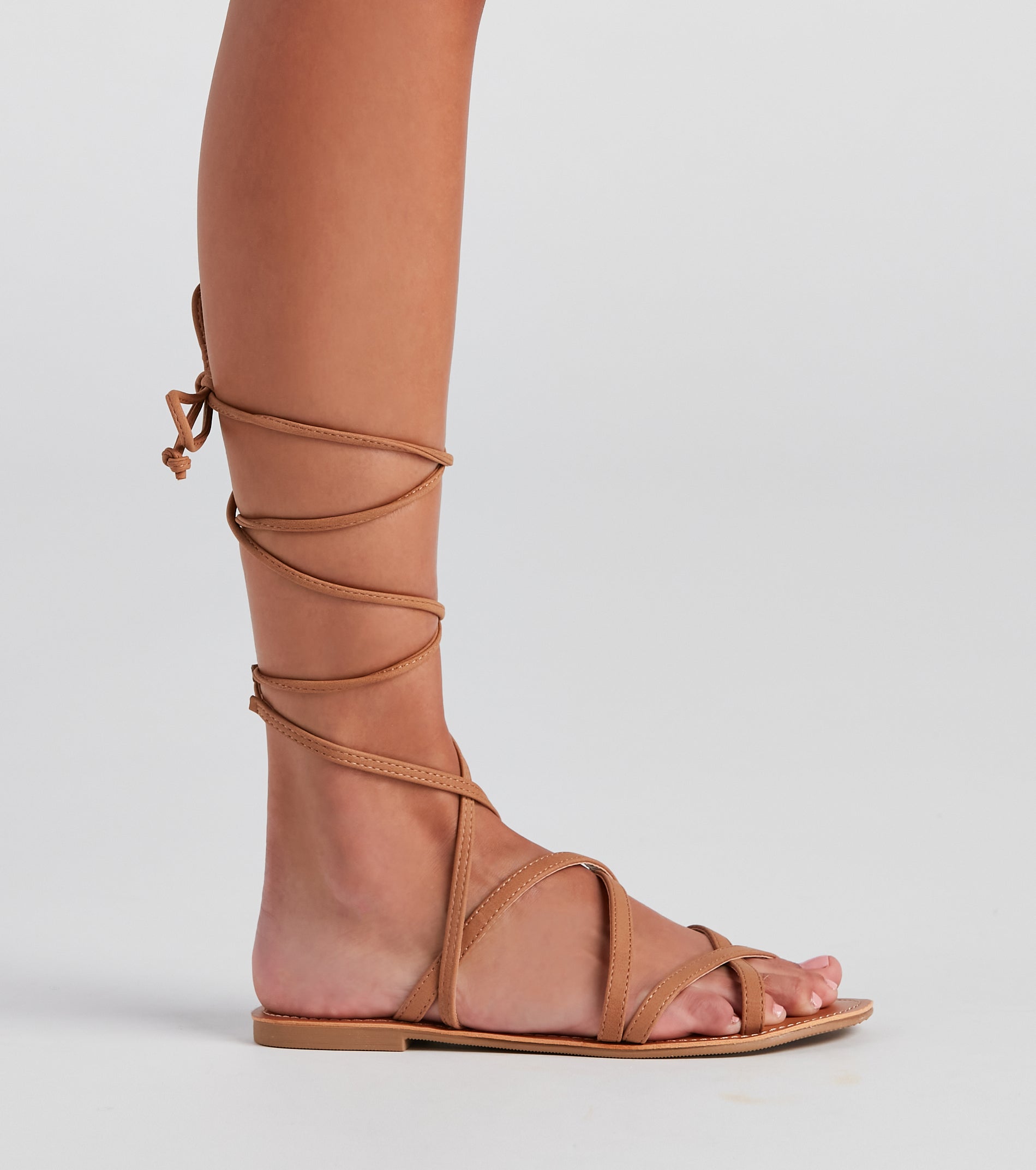 Miss Lace-Up Flat Sandals Newgew