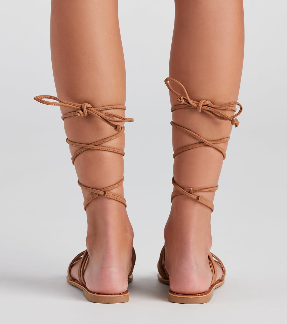Miss Lace-Up Flat Sandals Newgew