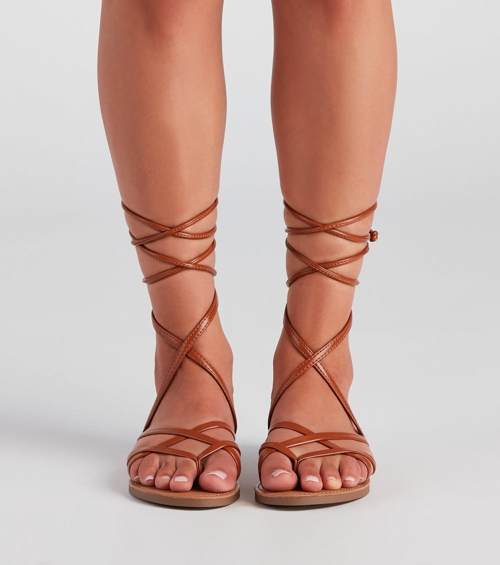 Up My Alley Lace-Up Sandals Newgew