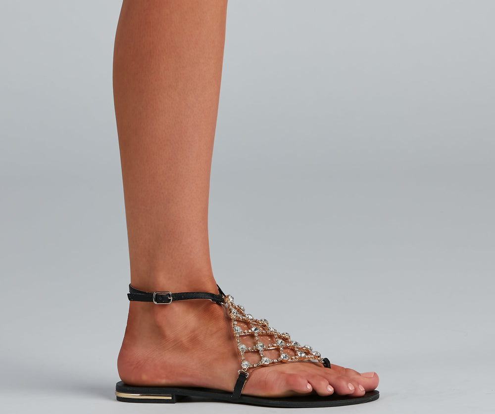 Glam Goddess Rhinestone Caged Sandals Newgew