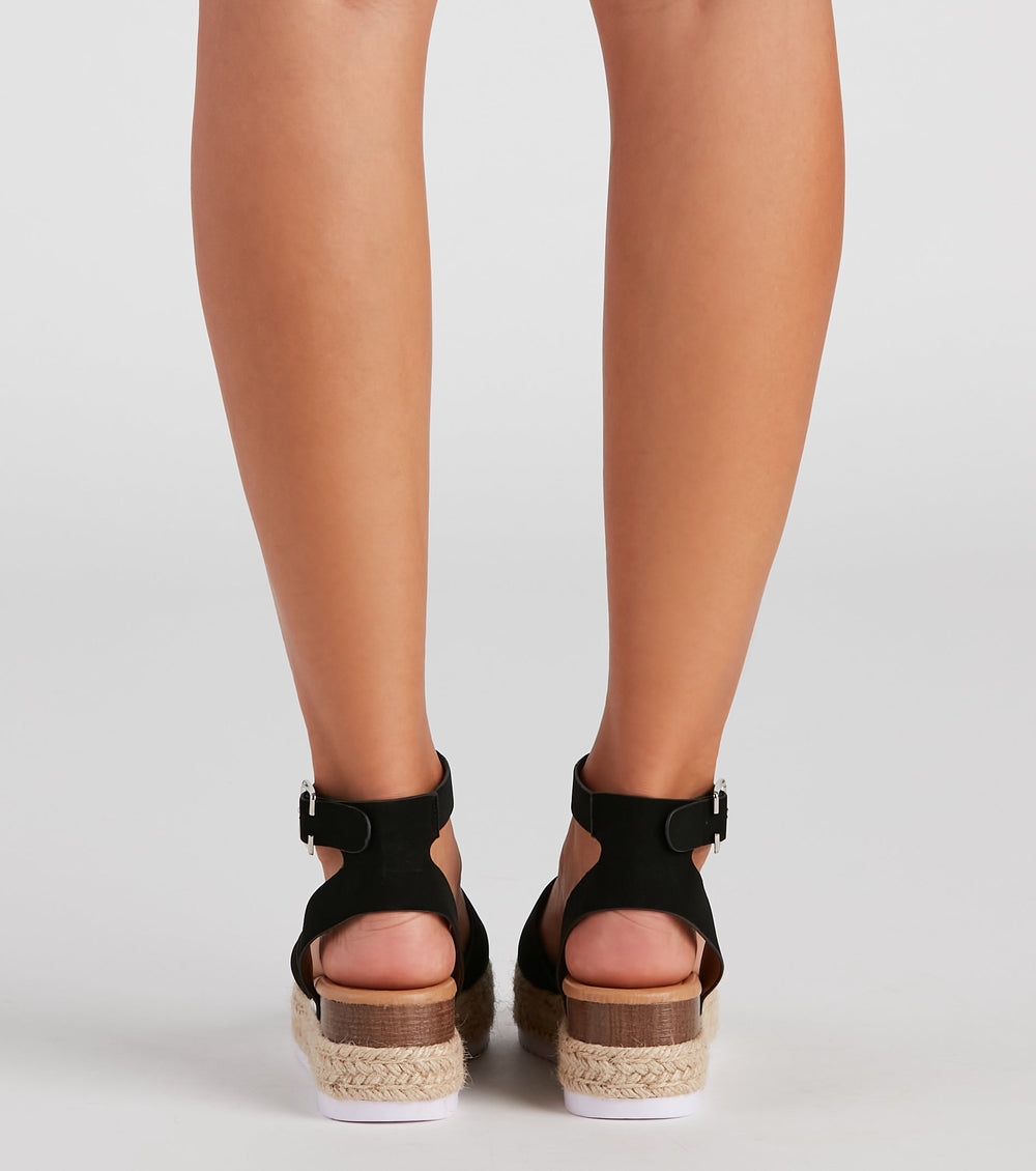 Effortless Nubuck Espadrille Sandals Newgew