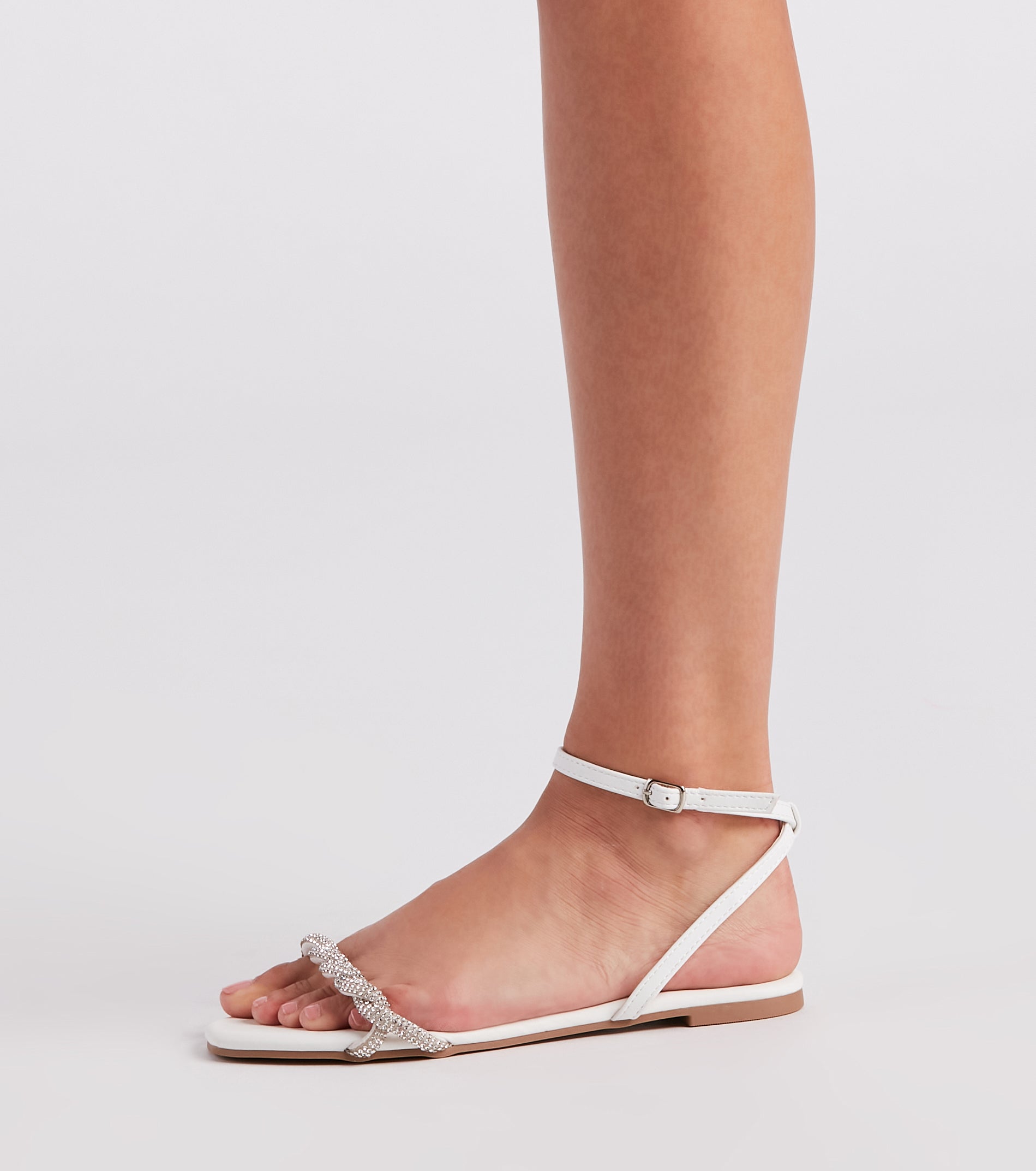Hint Of Radiance Rhinestone Flat Sandals Newgew