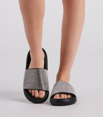 Luxe Lounge Rhinestone Strap Slides Newgew