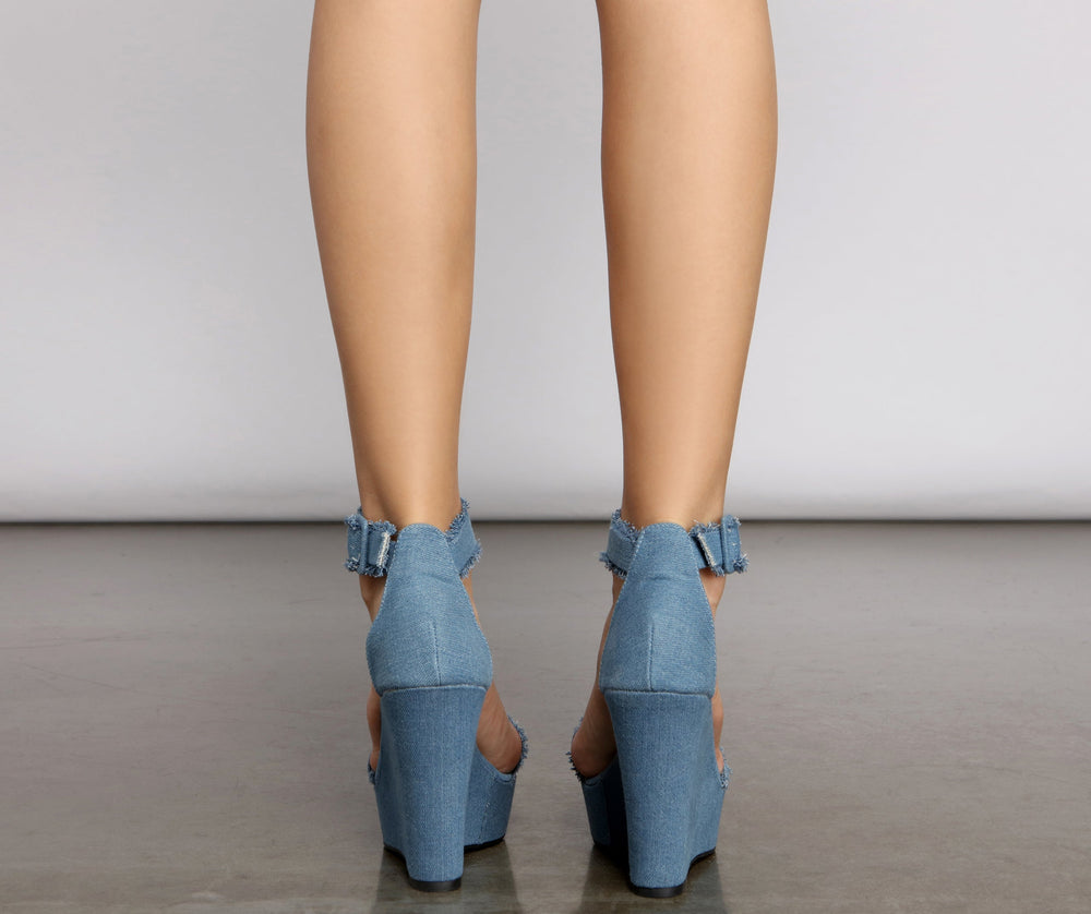 Denim Diva Platform Wedges Newgew