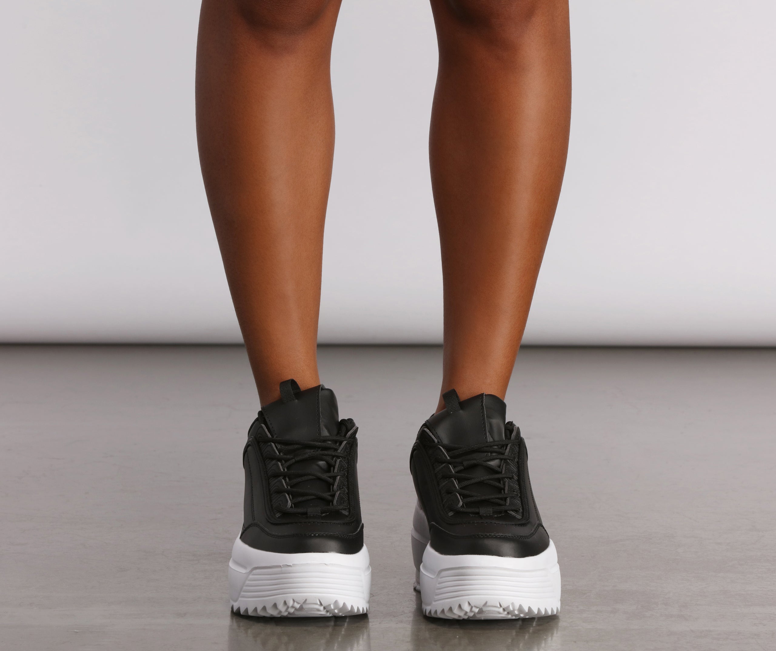 Extra High Textured Platform Chunky Sneakers Newgew