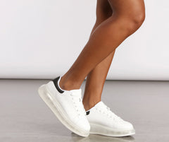 Basic Lace-Up Clear Platform Sneakers Newgew