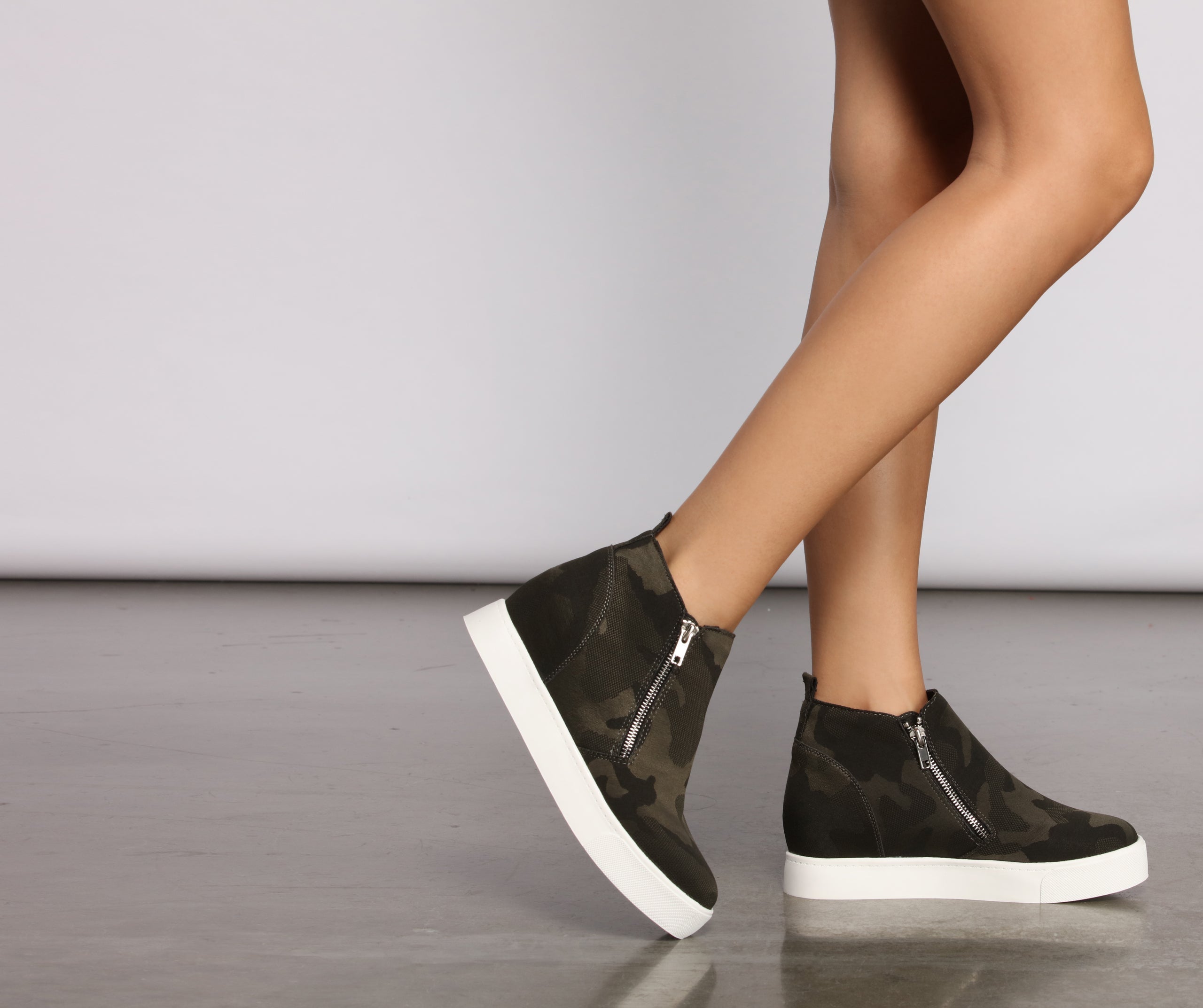 At Ease High Top Zippered Sneakers Newgew