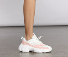 Pop of Pink Chunky Sneakers Newgew