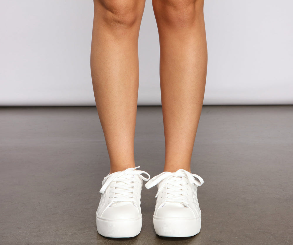Faux Leather Quilted Chic Sneakers Newgew