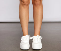 Faux Leather Quilted Chic Sneakers Newgew