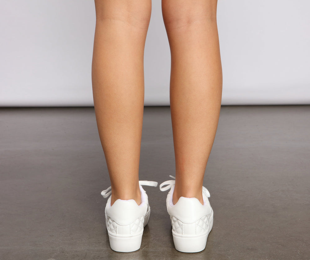 Faux Leather Quilted Chic Sneakers Newgew