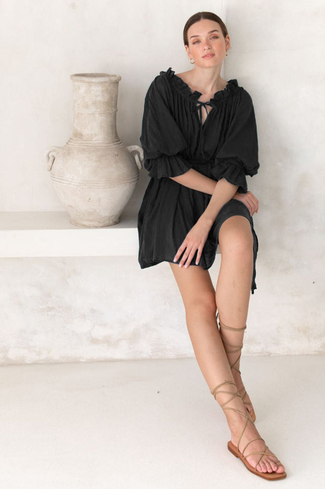 Vacay Off Shoulder Boho Mini Dress Newgew