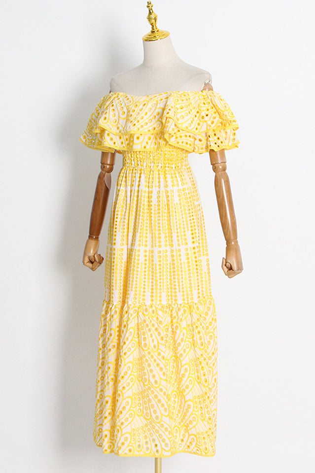 Tulum Off Shoulder Eyelet Dress Newgew