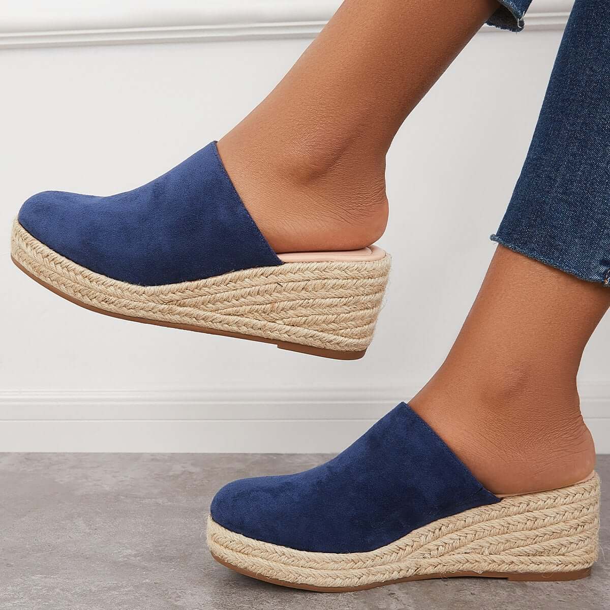 Espadrilles Mule Wedges Platform Slip on Backless Sandals Pairmore