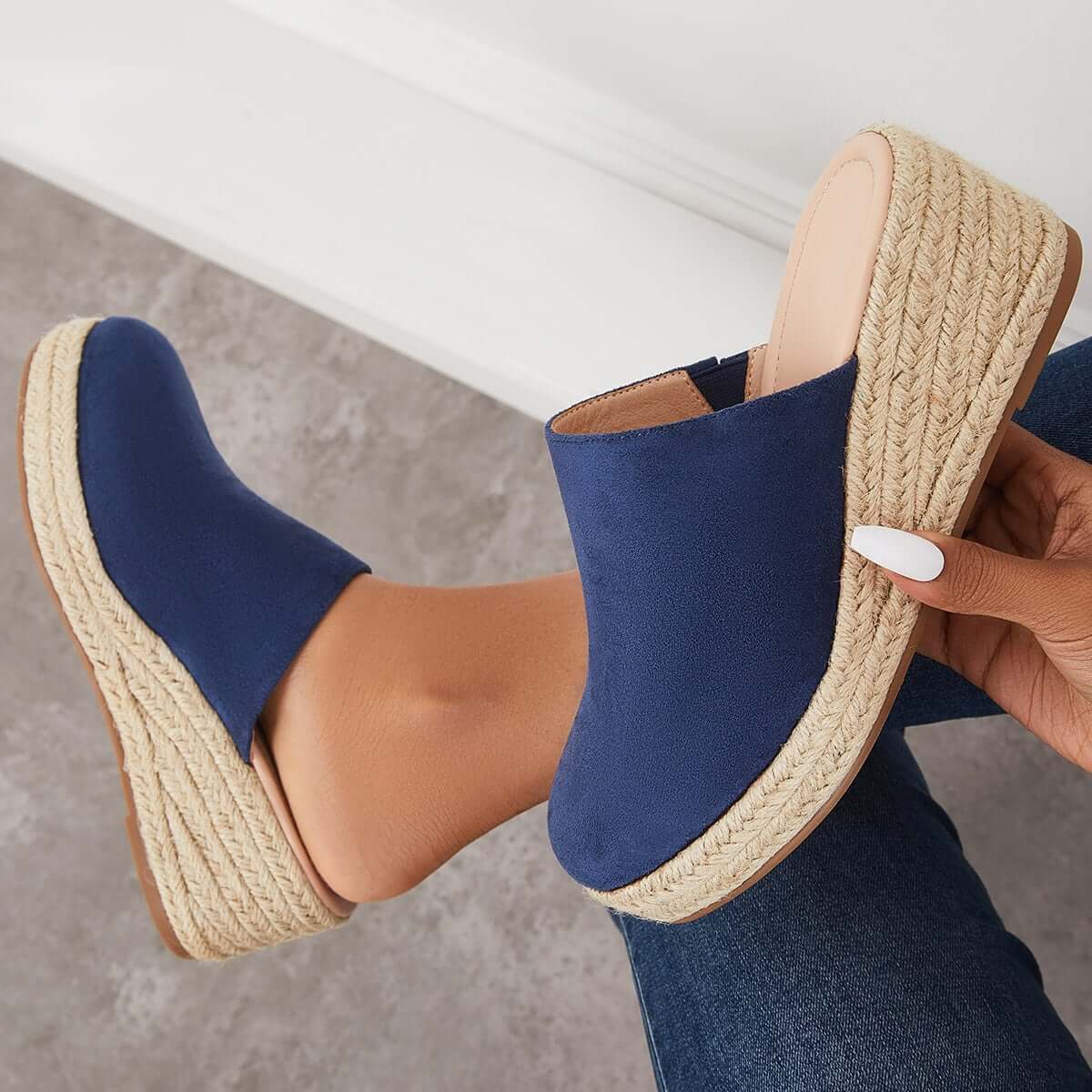 Espadrilles Mule Wedges Platform Slip on Backless Sandals Pairmore