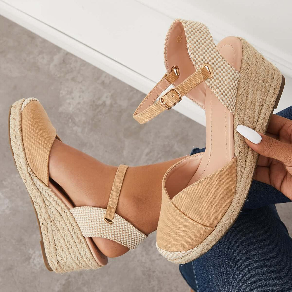 Closed Toe Espadrilles Wedge Ankle Strap Sandals Pairmore
