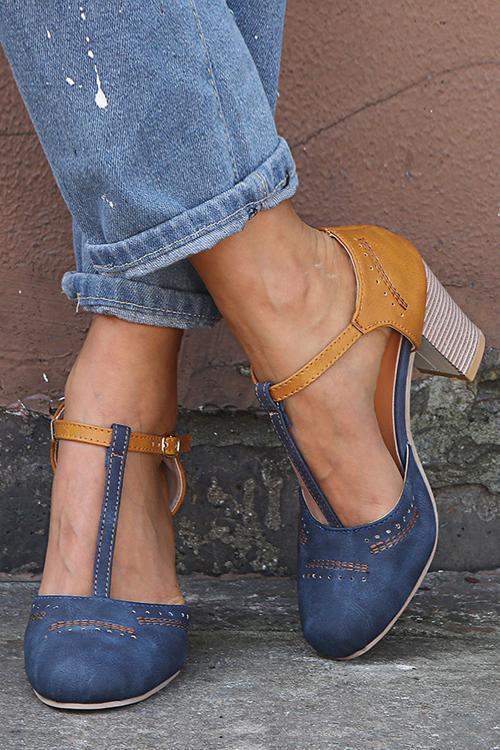 Color Block High Heel Sandals Newgew