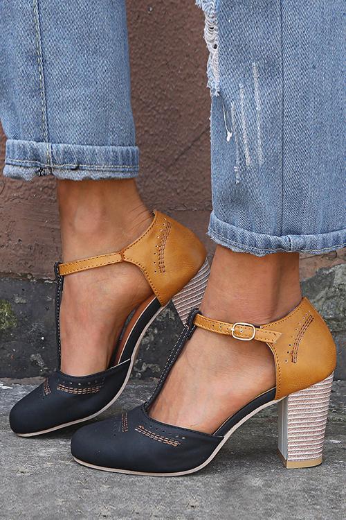 Color Block High Heel Sandals Newgew