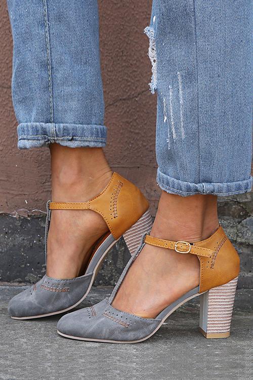 Color Block High Heel Sandals Newgew