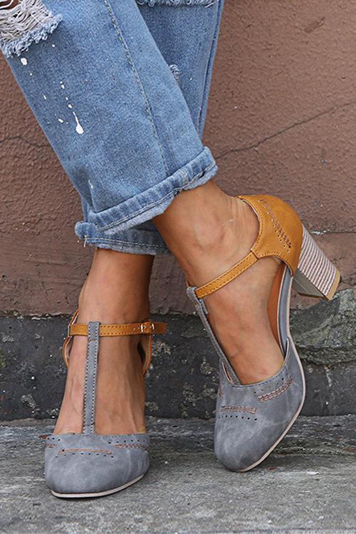 Color Block High Heel Sandals Newgew